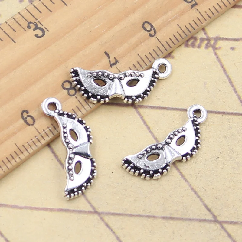 20pcs Charms Party Mask Masquerade Mardi Gras 20x9mm Tibetan Silver Color Pendants Antique Jewelry Making DIY Handmade Craft