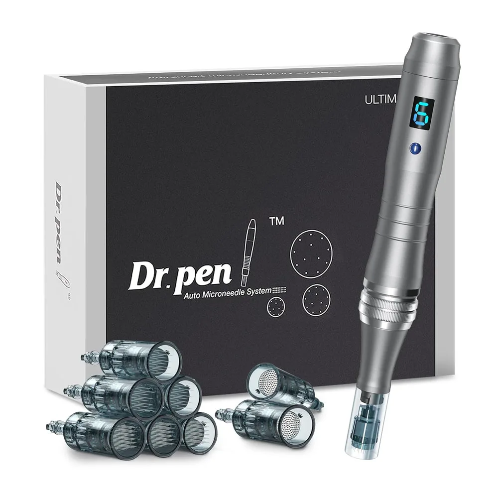 Authentische dr pen ultima m8 mikron adel mit 20 stücke nadeln gesichts pflege drahtlose derma pen beuty maschine