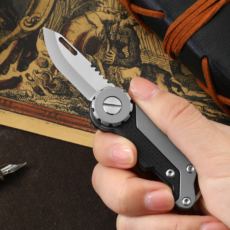 Titanium Folding Knife EDC Women\'s Knife Mini Knife Thin Folding Knife Portable Pocket Knife Keychain Pendant Knife