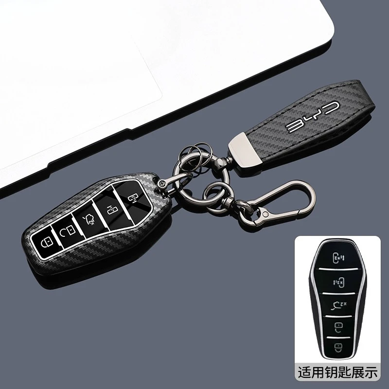 ABS Car Key Case Cover Shell Protector Fob Holder for BYD Xia M9 2025 Accessories Keybag Keychain