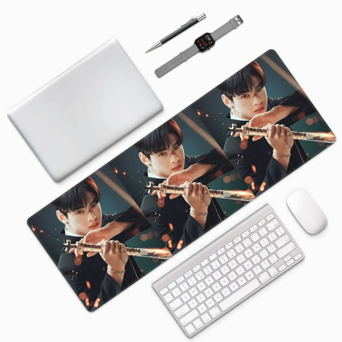 Cha Eunwoo Large Mouse Pad Computer Keyboard Mouse Mat Gaming PC Laptop Desk Mat Office Accessories Table Mats