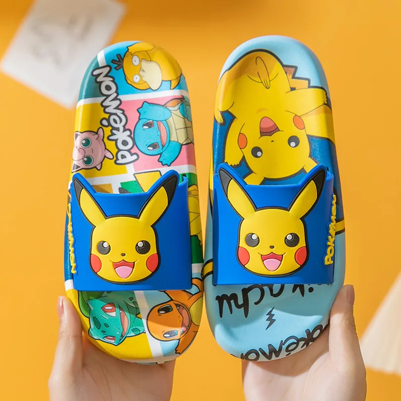 Pokemon Pikachu Children Non Slip Slippers Cartoon Summer Creative Kids Sandals Home Bathroom Anti Slip Boys Girls Slippers Gift