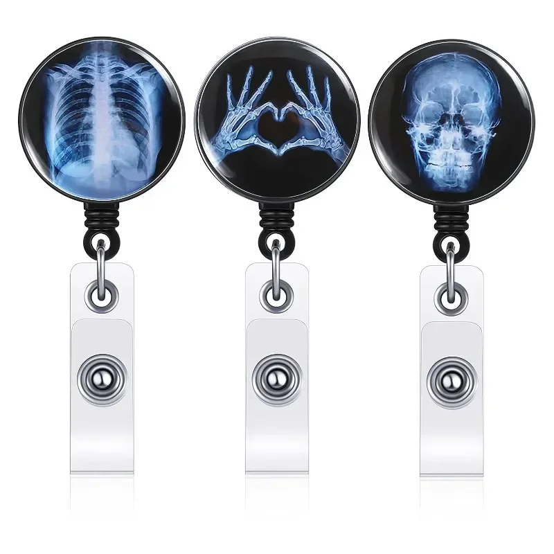 1 Piece Badge Holder for Medical Worker Retractable Radiology Badge Reel Holder for  CT Rays Doctor Nurse Student Card Reel Clip