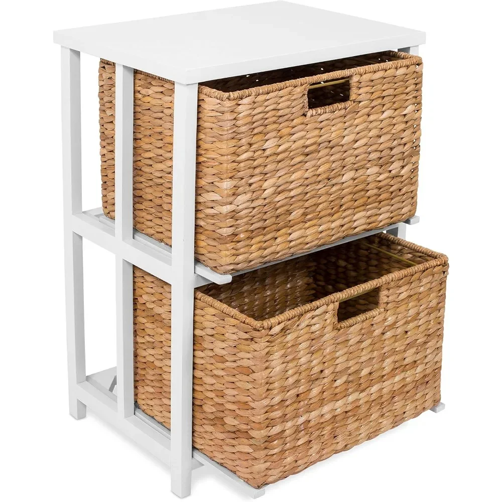 Seagrass Arquivo Cubby Cabinet, 2-Tier, Móveis de Armazenamento Vertical, Decoração do Escritório, Home Caixa Decorativa, Arquivamento Caixa, Madeira Natural