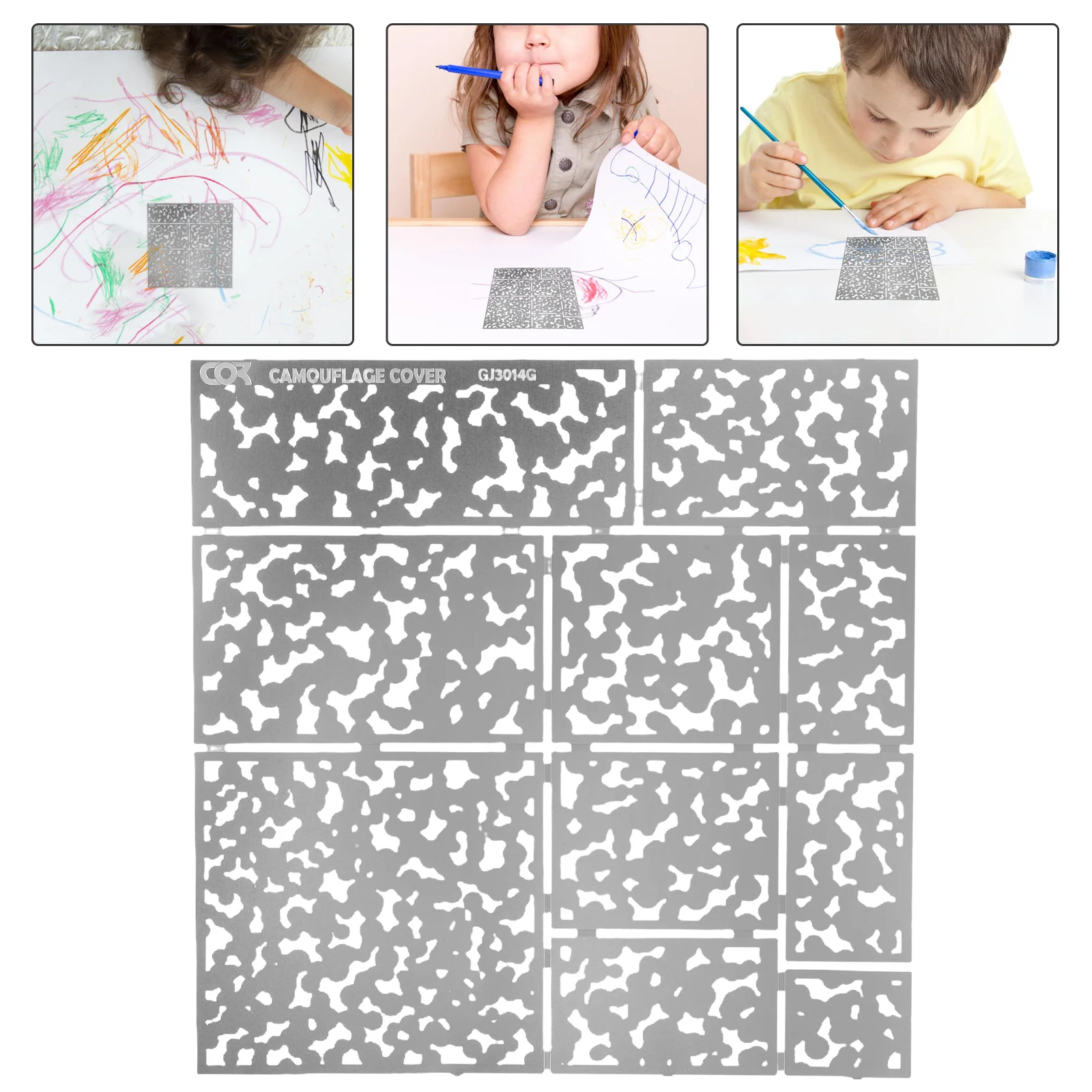Camouflage Spray Board Stencils for Crafts Painting Metal Reusable Spraying Templates Stainless Steel