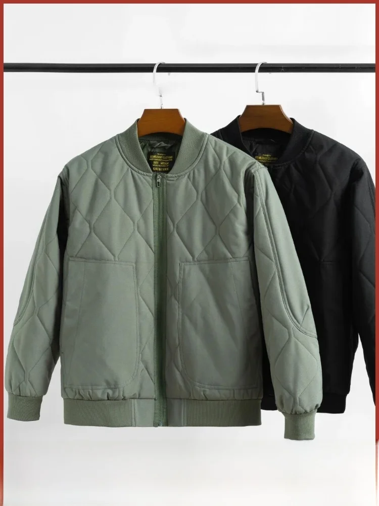 

Модная линия, японский ретро стеганый хлопковый наполнитель, Thiened бейсбольный воротник, летная куртка, хлопковая верхняя одежда для молодежи