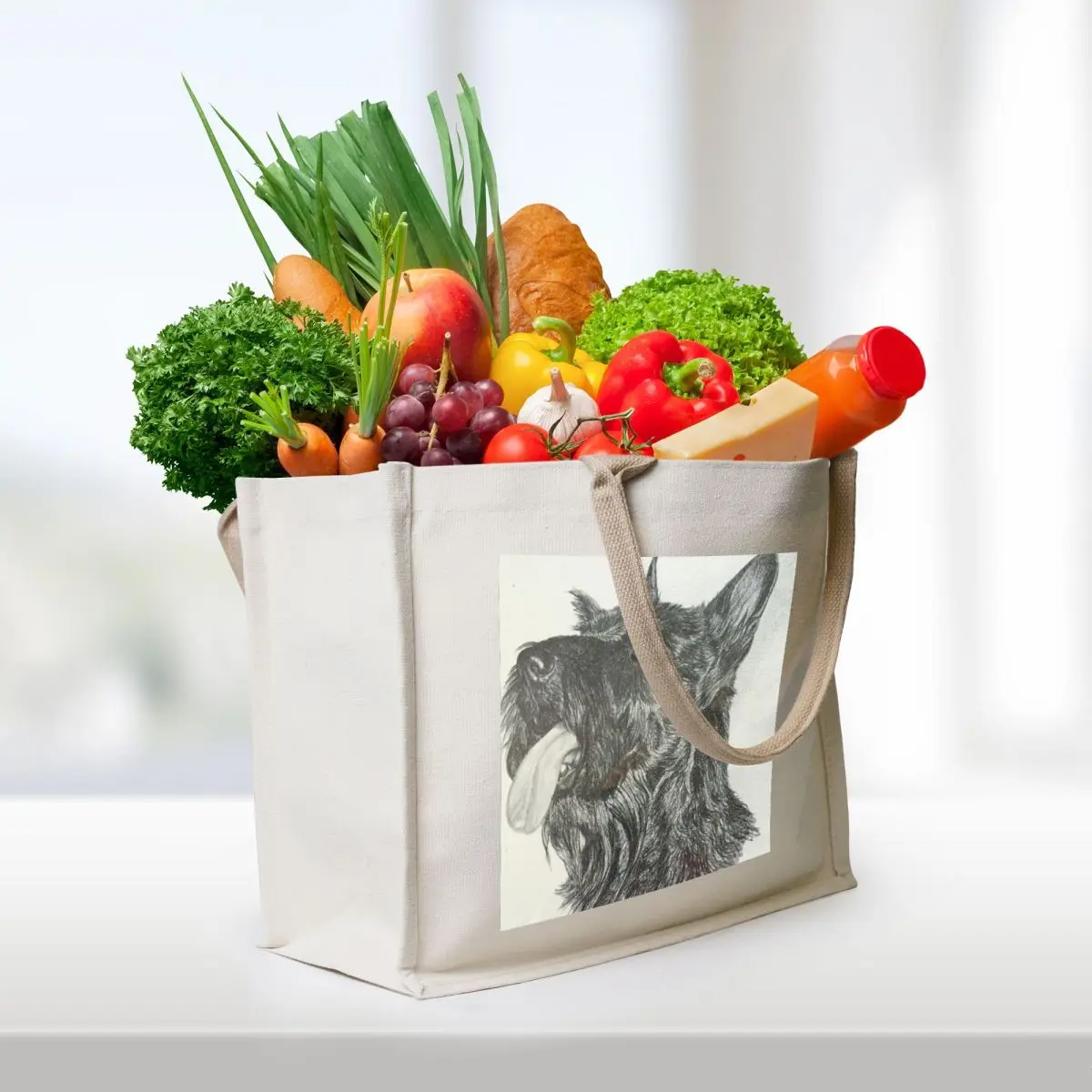 Scottish Terrier Tote Bag university shopper bag Canvas bag for women Shopper handbag