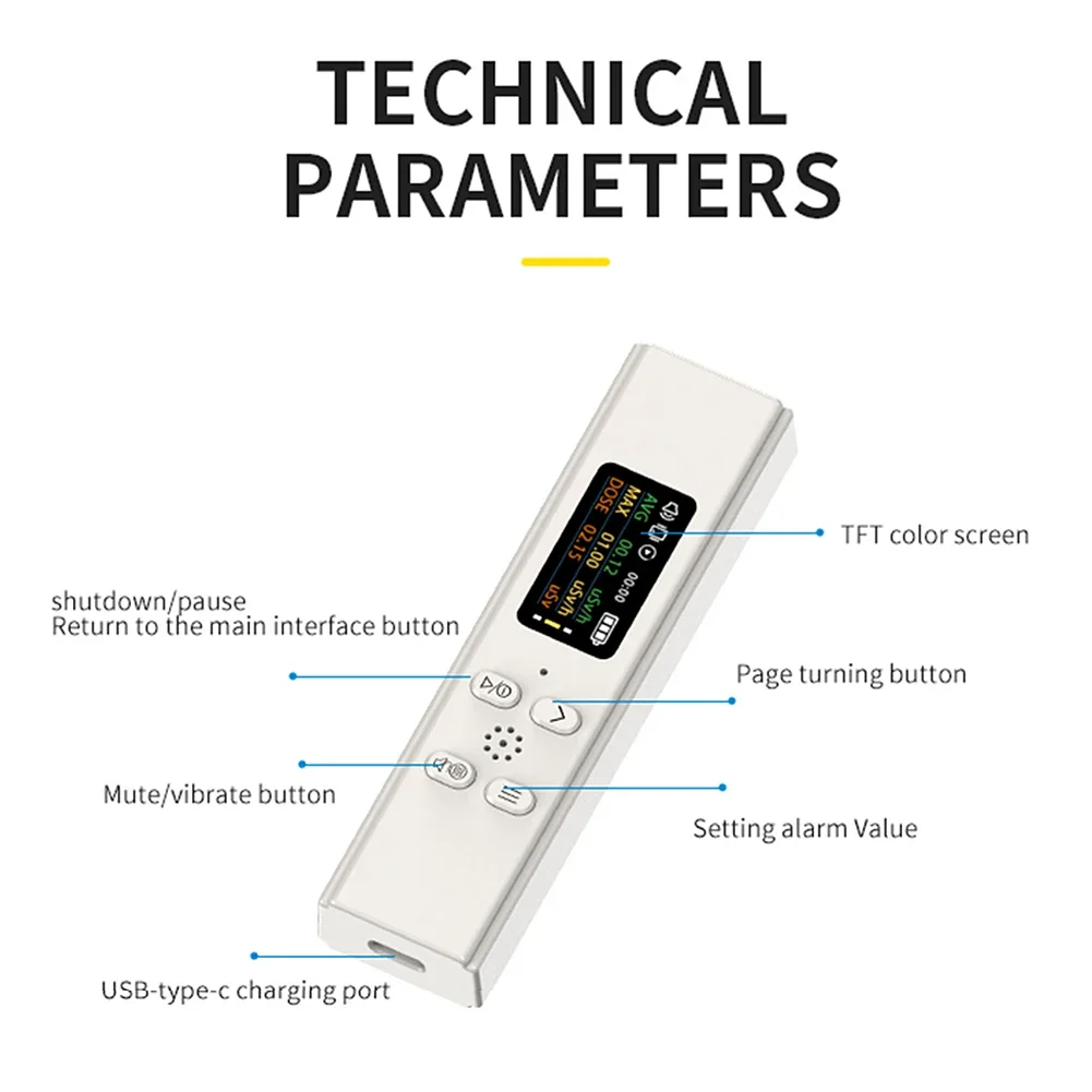 Portable Geiger Counter Nuclear Radiation Detector High Precision X-ray γ-ray β-ray Radioactivity Tester Waste Water Detector