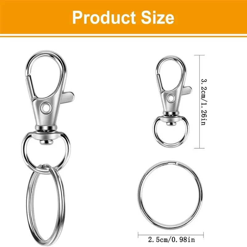60PCS Keychain Making Kit with Clips and Rings