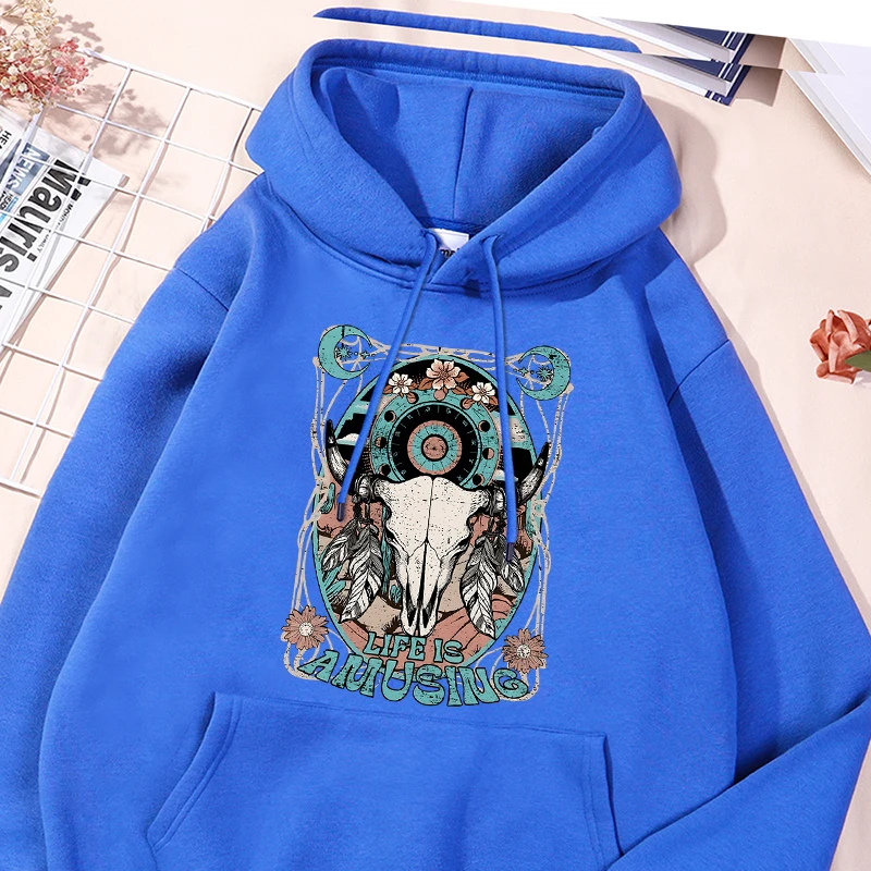 Life Is Amusing Printed Male Hoodies Leisure Comfortable Sweatshirt Sporty Essential Sport Shirts Versatile Drawstring Clothes