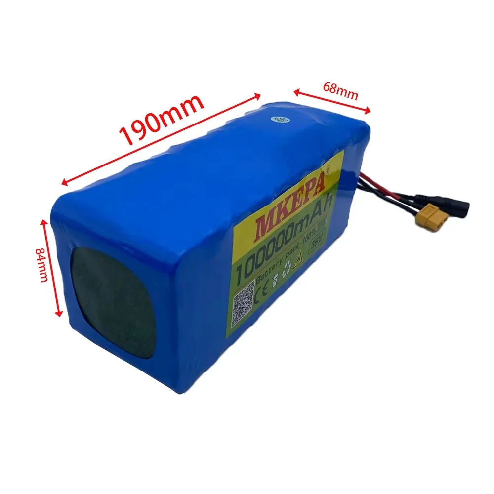 MKEPA 36V 10S4P 100Ah 100000mAh Cells 18650 42V Lithium Battery Pack