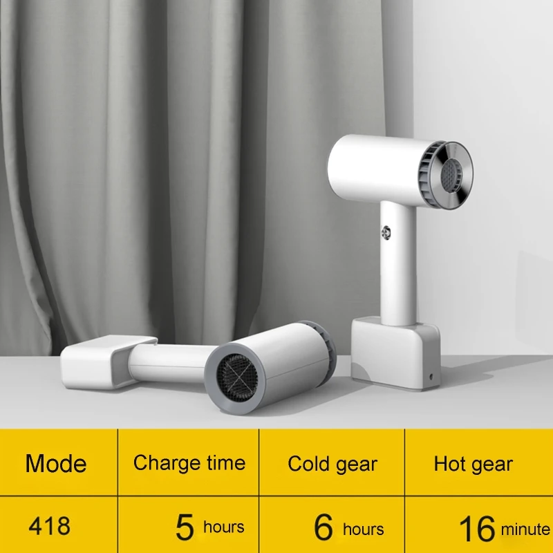 Secador de pelo inalámbrico recargable, secador de pelo de viento caliente y frío, portátil, de viaje, para pintar, acampar al aire libre, mascotas