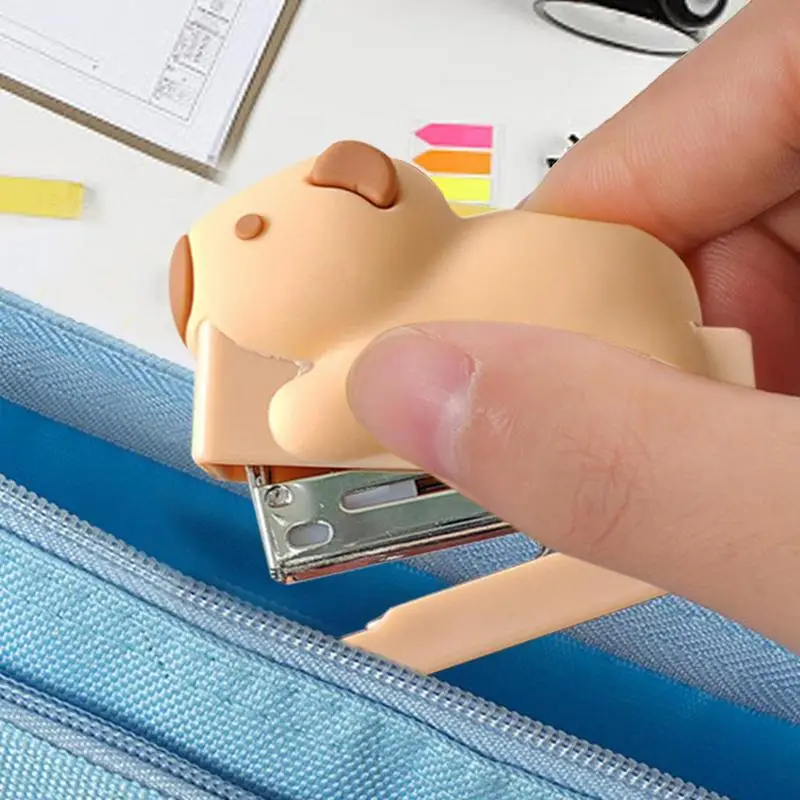 Маленький набор степлеров, 3D капибара, милый мультяшный степлер, многофункциональный степлер со скобами для студентов, школьные принадлежности