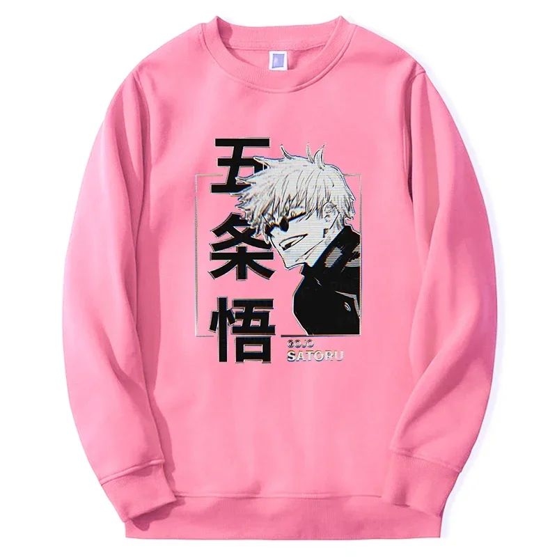 

Jujutsu Kaisen Gojo Satoru Hoodie Fashion Designer Sweatshirts Japan Anime Pullover Long Sleeve Harajuku Pink Bigsize Streetwear