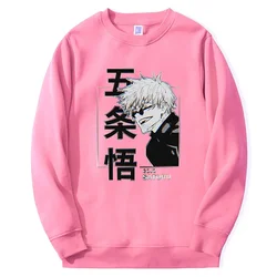 Jujutsu Kaisen Gojo Satoru Hoodie Fashion Designer Sweatshirts Japan Anime Pullover Long Sleeve Harajuku Pink Bigsize Streetwear