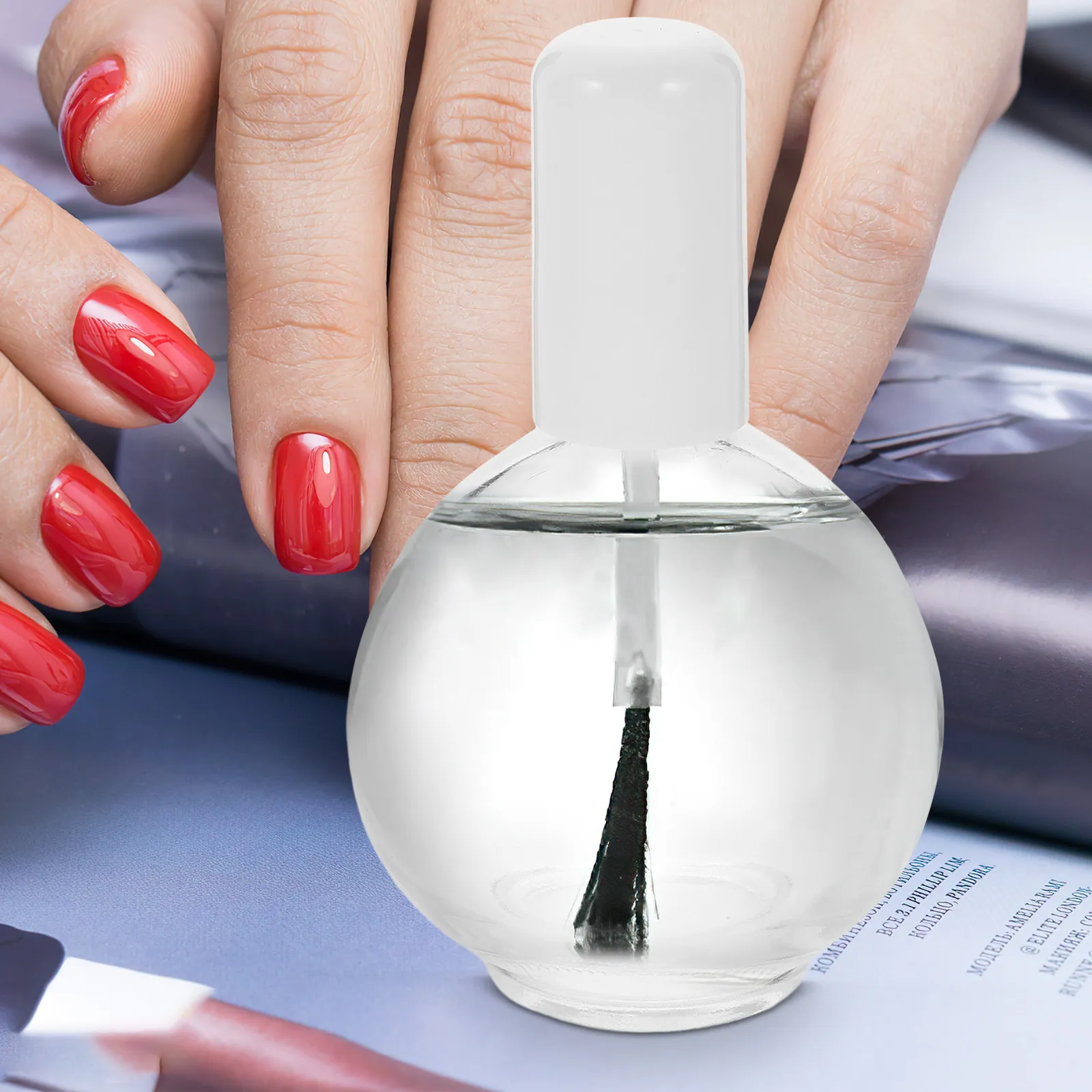 5Pcs Glass Nail Polish Bottles Empty Refillable Nail Gel Polish Bottles Brush Lid Leak Proof Portable Travel Storage