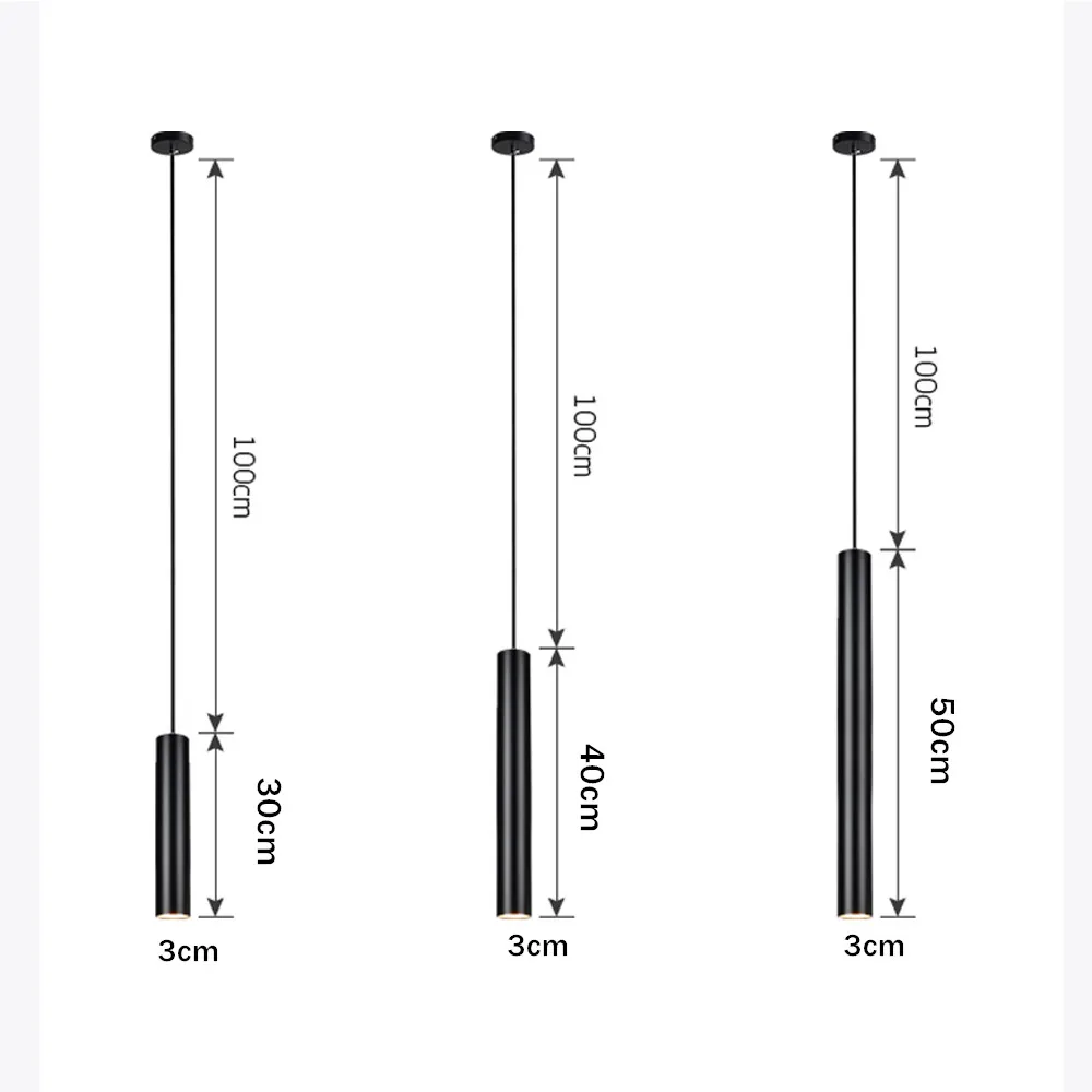 Luces colgantes de tubo largo nórdico, lámpara regulable de longitud ajustable para el hogar, cocina, comedor, accesorios de iluminación