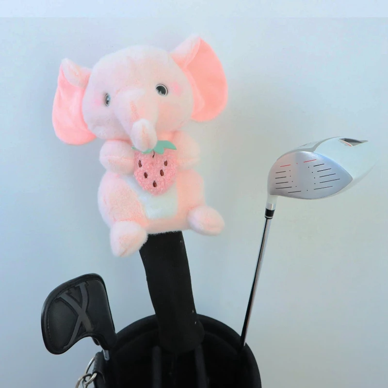 

New golf wood head cover fairway wood plush cute elephant cartoon ladies golf FW head cover protection