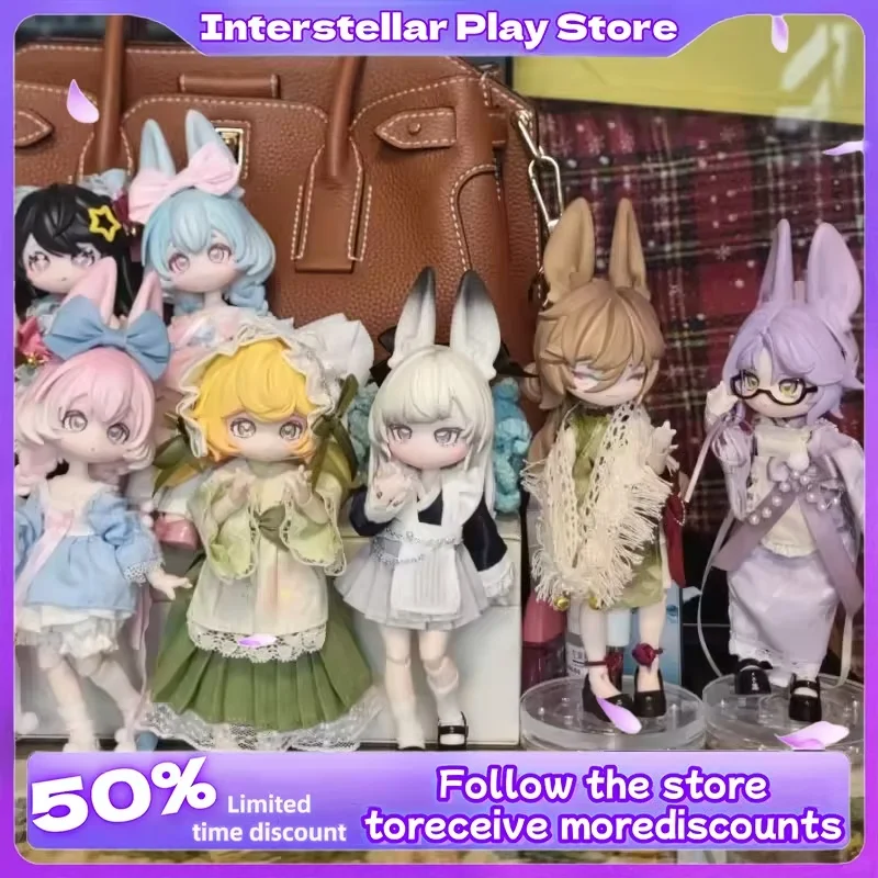 

Inedible Doll Blind Box Jump Lunar Time Bunny Baby Series 1/12 Movable Anime Figures Desktop Decoration Children Birthday Gift