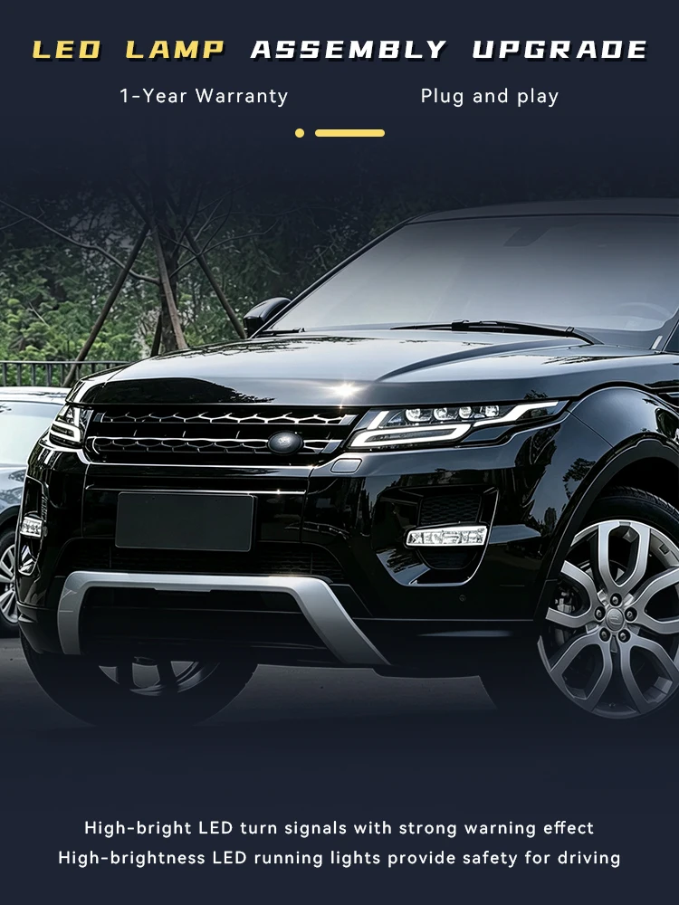 Auto 2012-2018 Headlight For Land Rover Evoque Front Lamp LED Bulbs DRL Newest Upgrade Head Light Projector Lens Car Accessories