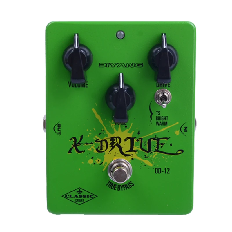 Biyang OD-12 True Bypass Overdrive Effect guitar Pedal Green Custom Electric guitar pedal With Free Connector