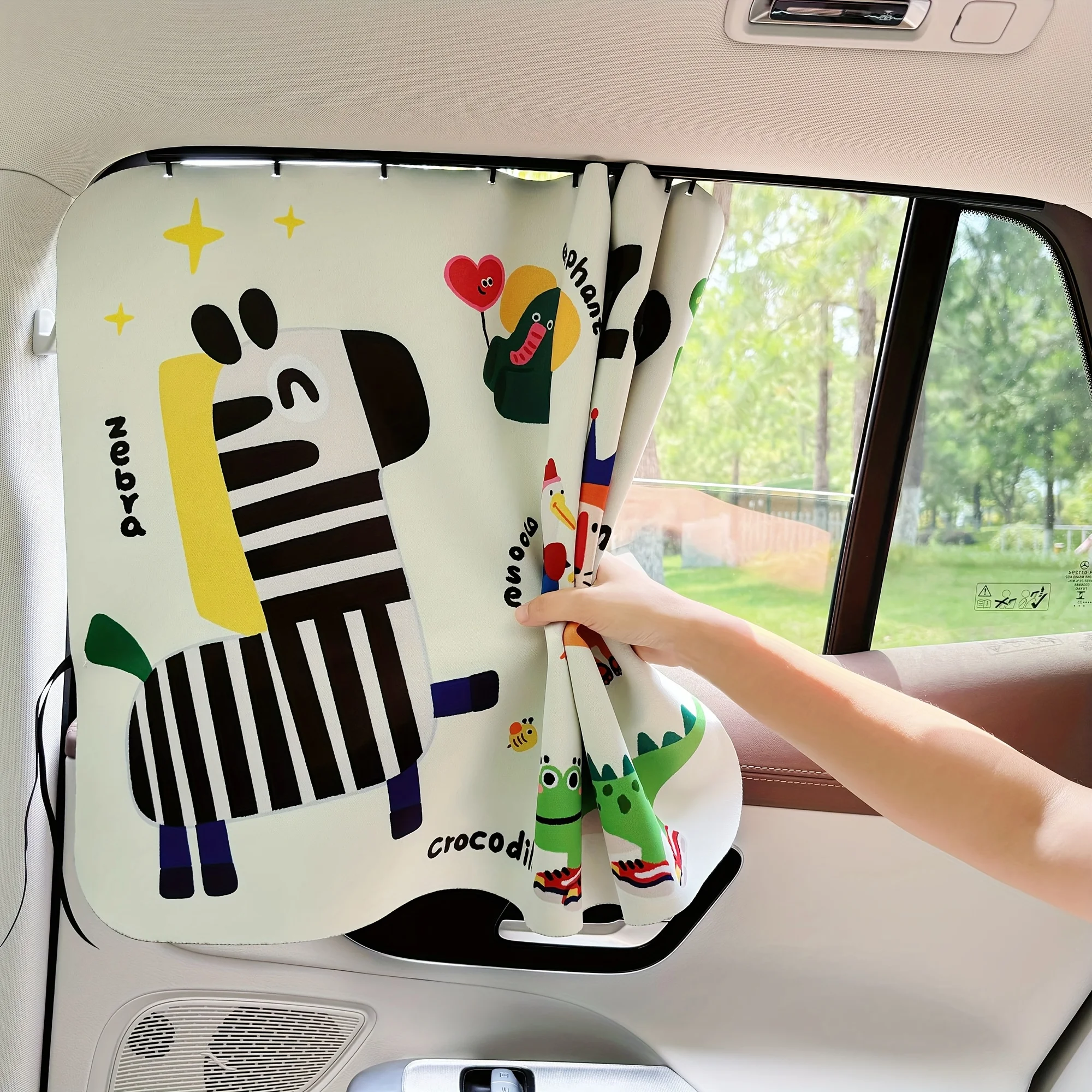 1pc Track Style Car Sun Shade, Adjustable UV Protection, No Drill Easy Install, Universal Fit, Durable&Stylish, Perfect Gift