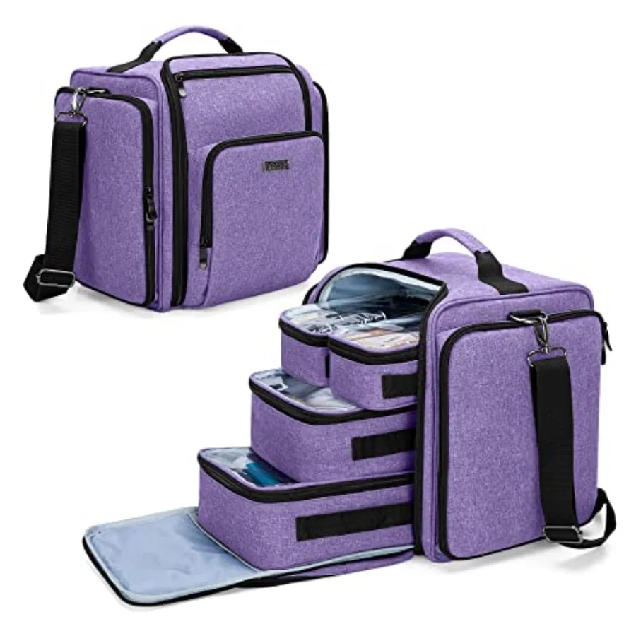 

Makeup Bag Cosmetic Bag with 4 Inner Removable Pouches, Multifunctional Travel Makeup Case Patent Pending