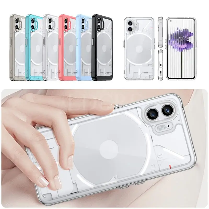 For Nothing Phone 2 Case Luxury Silicone Clear Bumper Shell Nothing Phone2 Case TPU Border Shockproof Case Nothing Phone 2 Cover