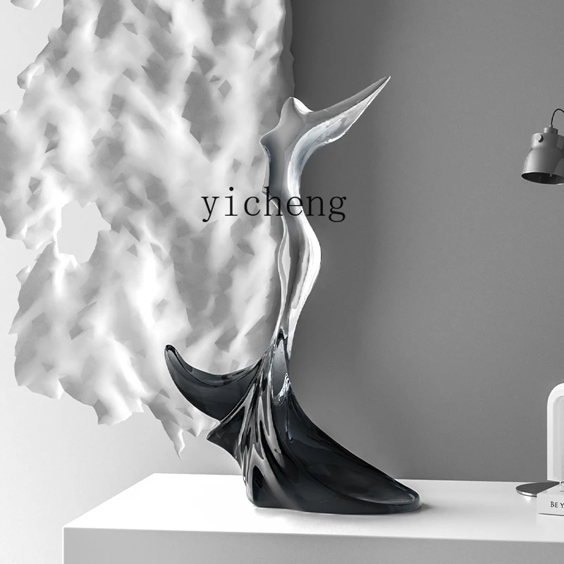 LSL Figure Crafts Simple Transparent Sculpture Soft Decoration Living Room Cabinet Office Ornament