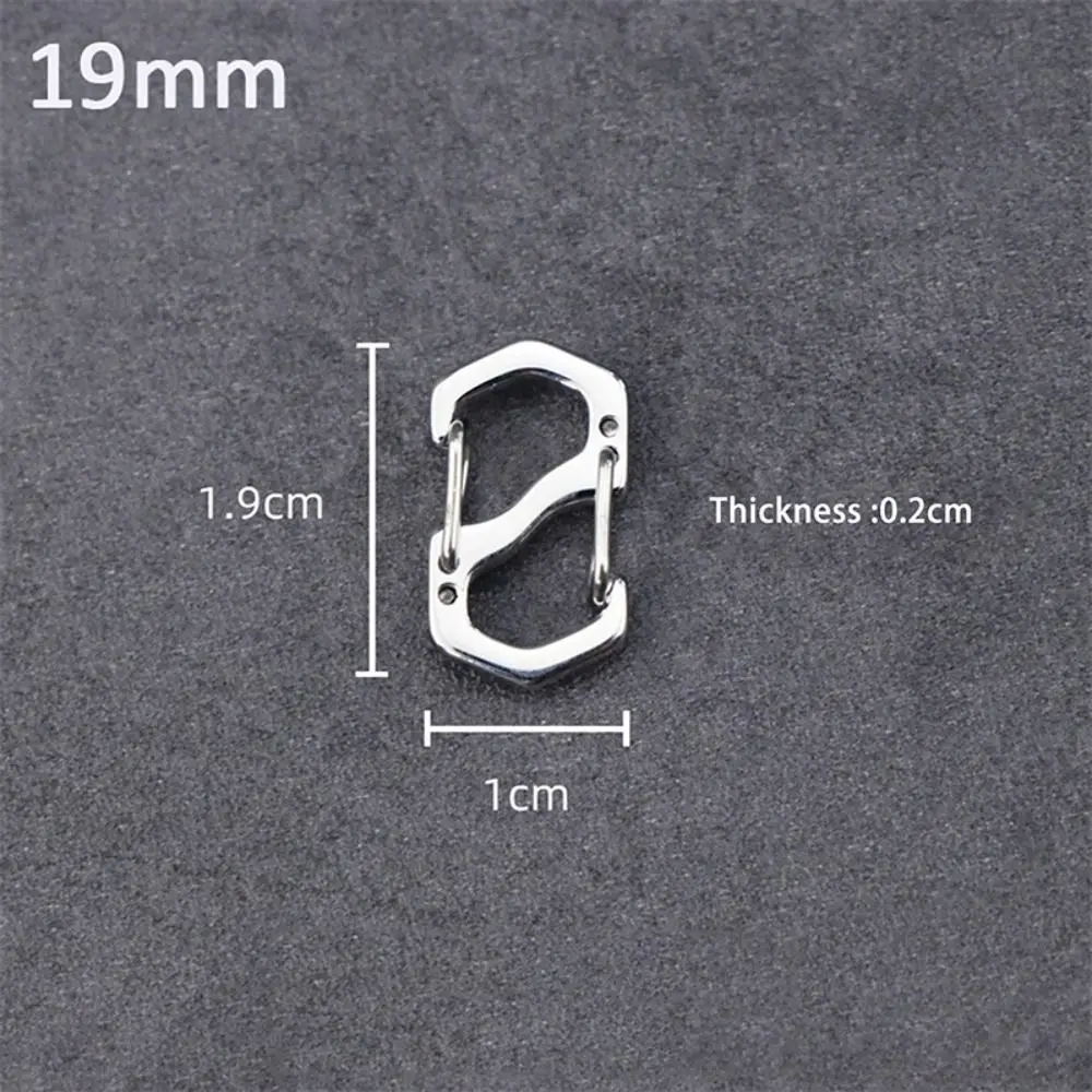 10PCS Backpack Buckle Stainless Steel S Type Carabiner With Lock Mini Outdoor Backpacks Luggage Hook Anti-Theft Key-Lock Tool image 2