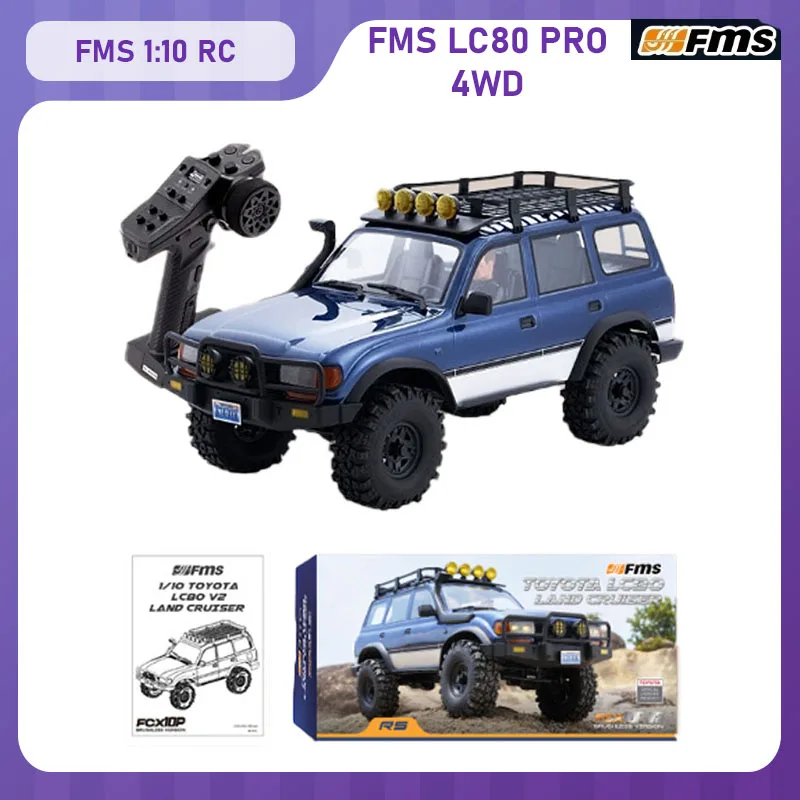 

New FMS LC80 PRO1; 10 RC Car Brushless 4WD Electric RC Off-Road Vehicle 2.4G RC Ford Simulation Car Model Simulation Lights Gift