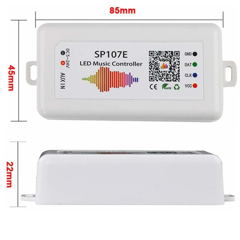 WS2811LED LED قطاع عنونة قطاع ضوء أبيض وأسود PCB DC12V WIFI الموسيقى بلوتوث تحكم التحكم عن بعد SP107E DC5V