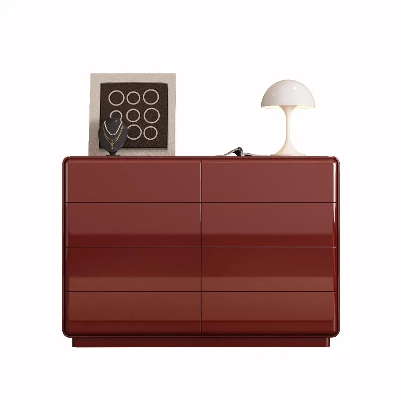 

cabinet, bedside locker, living room entrance cabinet, eight-bucket cabinet, premium red paint chest of drawers