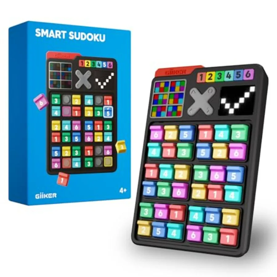 

GiiKER Smart Sudoku Puzzle Games with 2500 Challenges Wooden Colorful Brain Teaser for and Adults Travel-Friendly Educational T