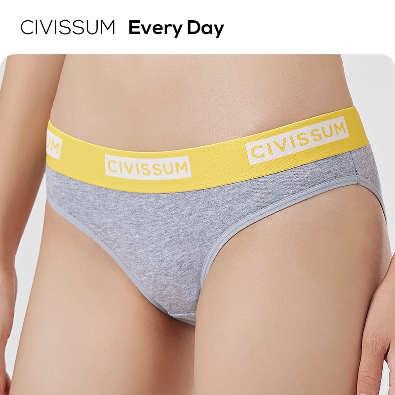 SexyDaily Store Every Day Women Cotton Briefs Basic Underpants Low-waisted Panties Solid Color 619