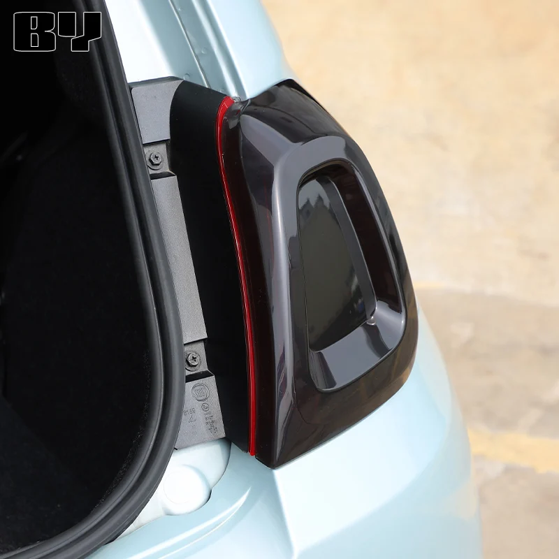 for Fiat 500 2016-2024 ABS Smoked Black Rear Tail Light Decorative Cover Sticker Car Accessories