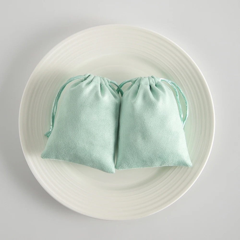50pcs Lovely Jewelry Flannel Drawstring Velvet Bag Gift Packaging Suede Cloth Wedding Favor Pouch DIY Storage Cosmetic Organizer