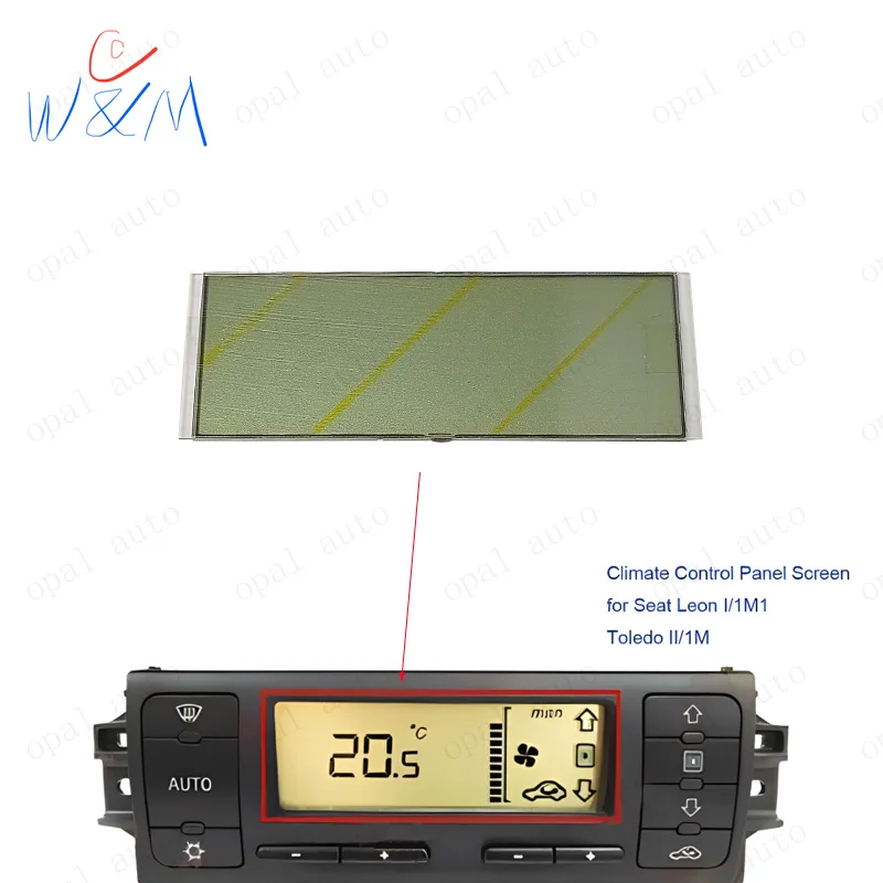 

LCD Display 1M0820043E For Seat Leon Toledo Air Conditioning Climate Control Panel Pixel Repair