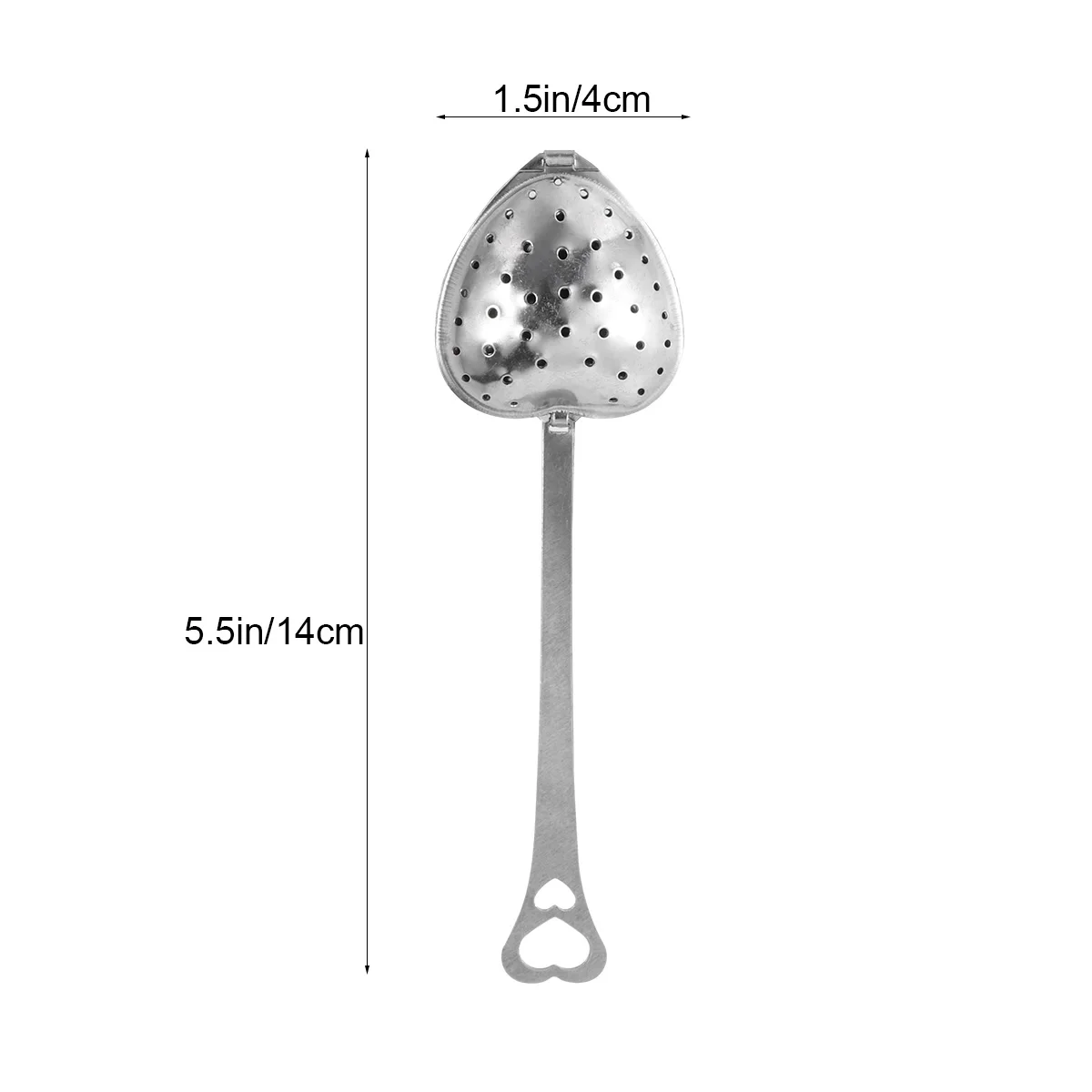 2pcs Tea Infuser Stainless Steel Heart Shaped Loose Leaf Tool Long Handle Strainer Tea Infuser Kitchen Barware