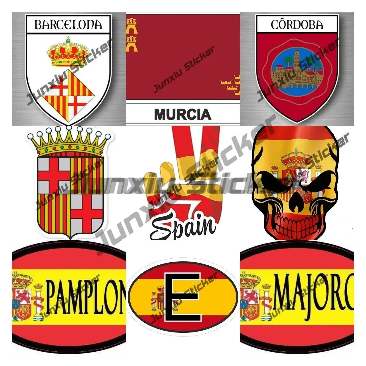 

Creative Barcelona Spain Heraldry Sticker for Cars Motorcycle Helmet Reflective Car Decal Motorcycle Cars Stickers Accessories