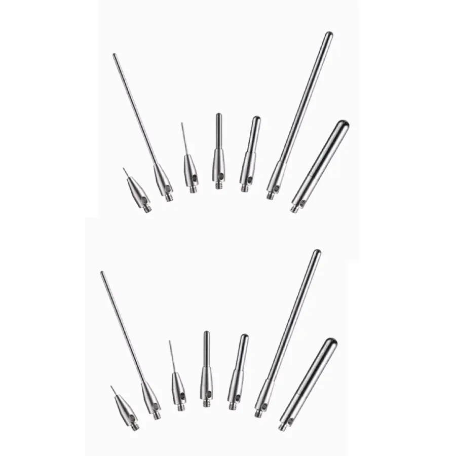 M2 curved hemispherical cylindrical stylus, 3D probe stylus for coordinate measuring machine, carbide axis CNC touch probe