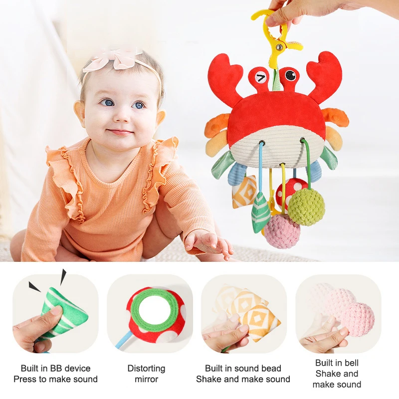 Chocalho do bebê cama do bebê pendurado cordão brinquedo carrinho de bebê recém-nascido brinquedo bonito brinquedos educativos aperto de mão de pelúcia bebe brinquedos para dormir