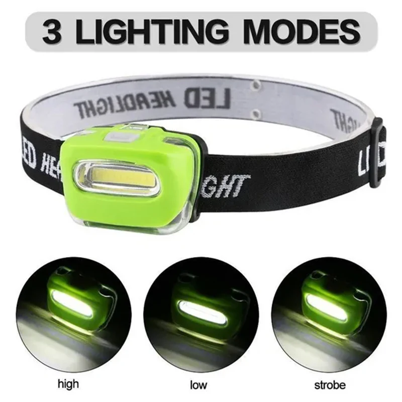 LED Headlamp Waterproof Headlight Mini Head Lamp 3 Modes Head Torch Portable Head Front Light Use AAA Battery