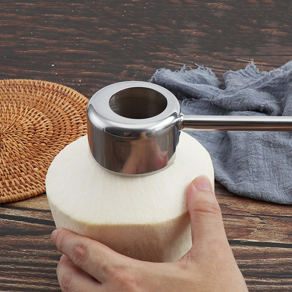 

2Pcs Coconut Openers Set Stainless Steel Wood H Rubber Hammer Kitchen Supplies Coconuts Tools Easy Use
