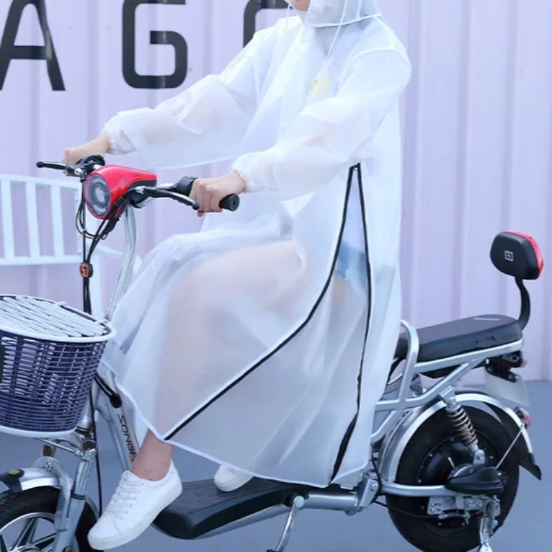 Raincoat electric bike long body fashion single men and women cycling battery bike adult poncho