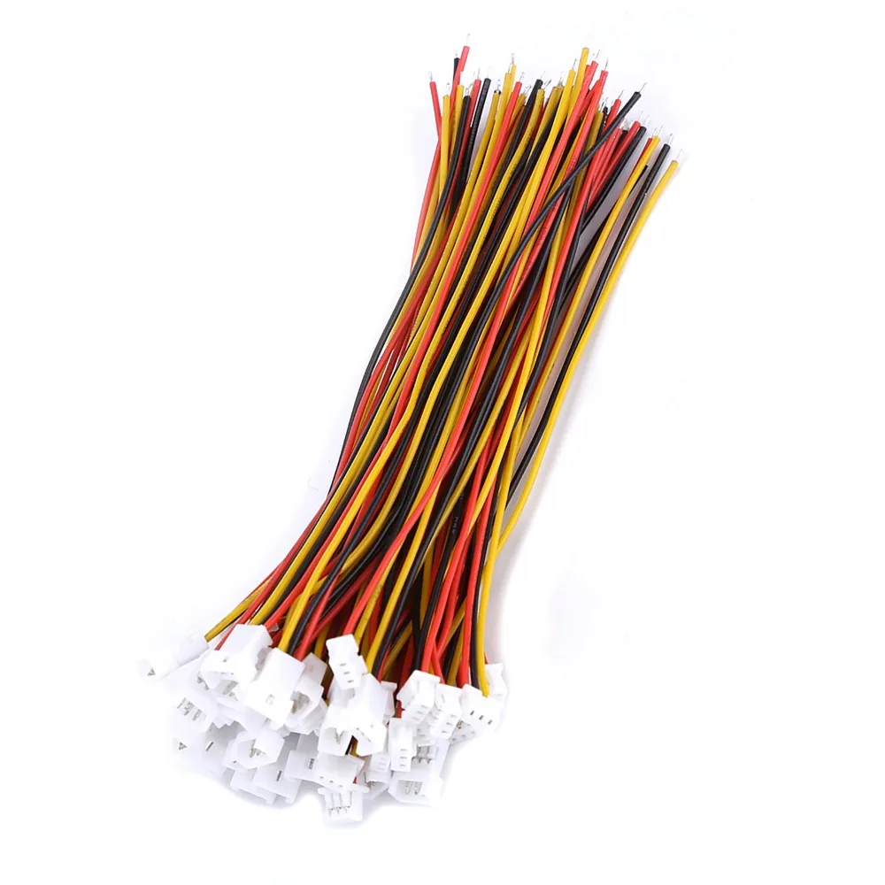 20 مجموعة الكابلات مجموعة 1.25 مللي متر الملعب 3P ذكر و موصل سالب 10 سنتيمتر واحدة نهاية موصل التوصيل 3P موصل سلك المشاريع الإلكترونية #4