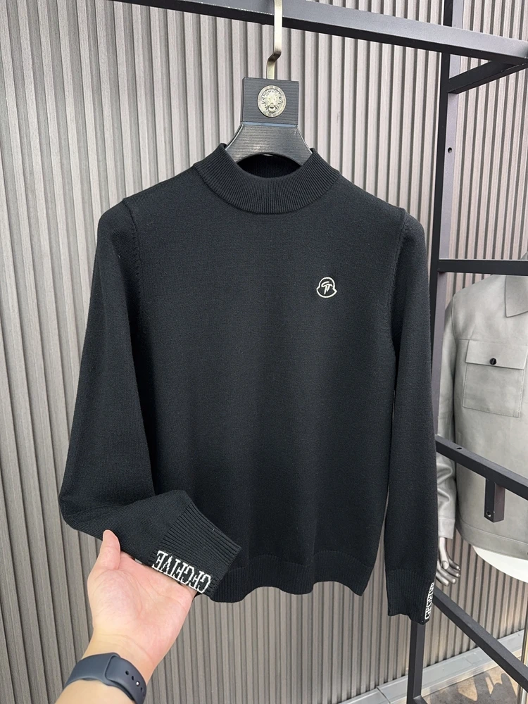 

Svip мужской удобный вязаный свитер Long Sve модный повседневный с высоким воротником теплый осенне-зимний трикотаж Bla