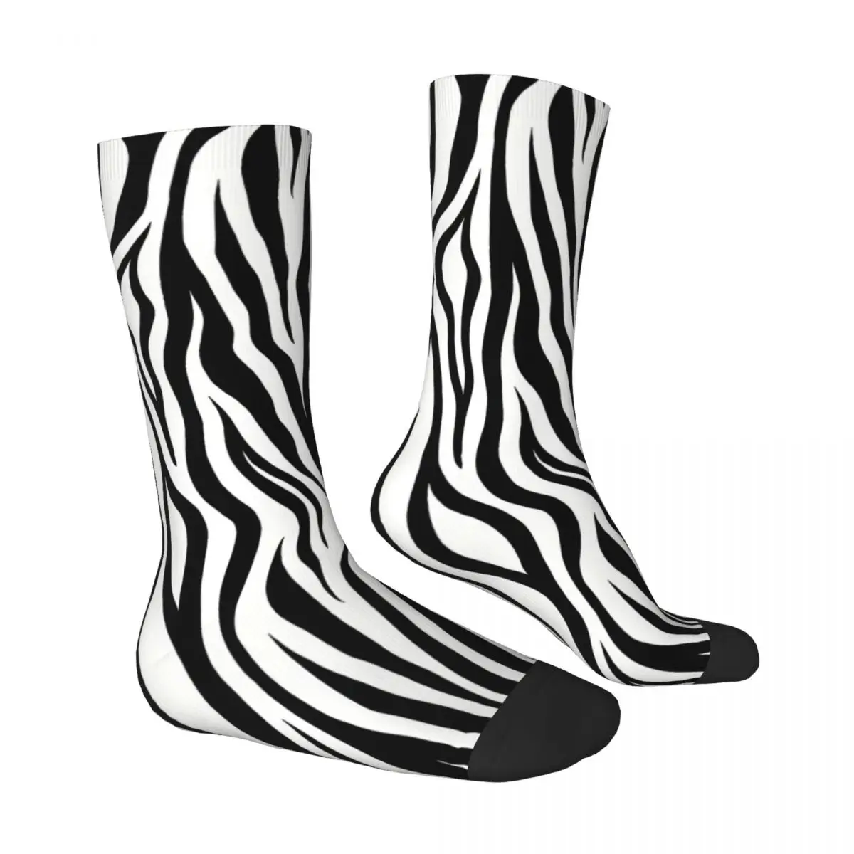 Curved Lines Black And White Stripe Socks Male Mens Women Summer Stockings Printed