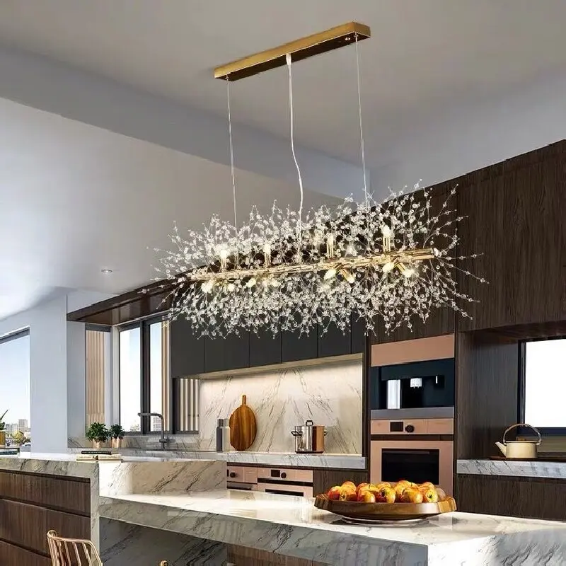 Modern LED Dandelion Chandelier Lighting Fireball Crystal G9 Pendant Lamp Restaurant Living Room Bar Ceiling Light Dining Room