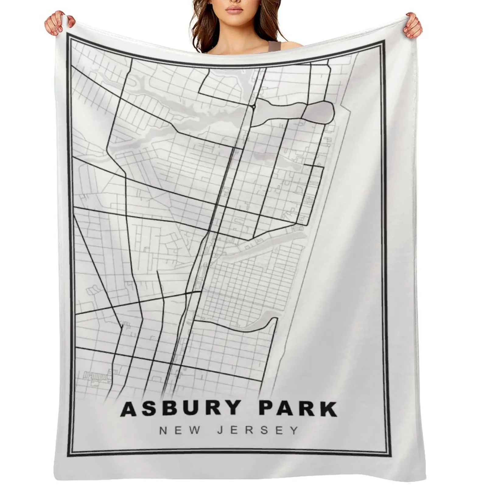 

Asbury Park Map Throw Blanket Luxury Thicken Sofa Throw Weighted Blankets